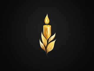 A candle flickers, casting warm light and shadows, embodying spirituality and prayer