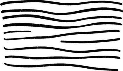 A series of uneven, wavy black lines on a white background, creating a textured pattern. The lines vary in thickness and spacing, giving a dynamic visual effect.