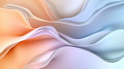 Abstract background with soft flowing gradients, dreamy pastel colors (digital lavender, warm peach, neo-mint), modern aesthetic, elegant and clean composition, negative space for branding elements