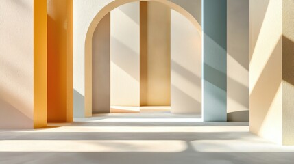 Minimalist background with geometric , soft shadows, earthy tones,  and modern aesthetic, 