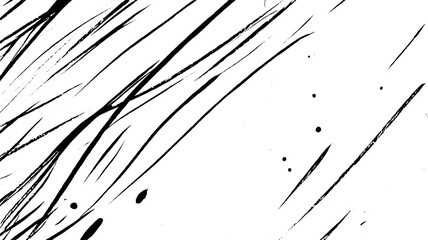 An abstract black and white design featuring dynamic, sweeping lines and scattered dots, creating a sense of movement and energy.