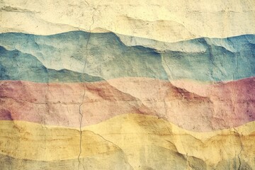 Naklejka premium Weathered paint peels in vibrant abstract layers, creating a colorful tapestry of past rejuvenation and decay.