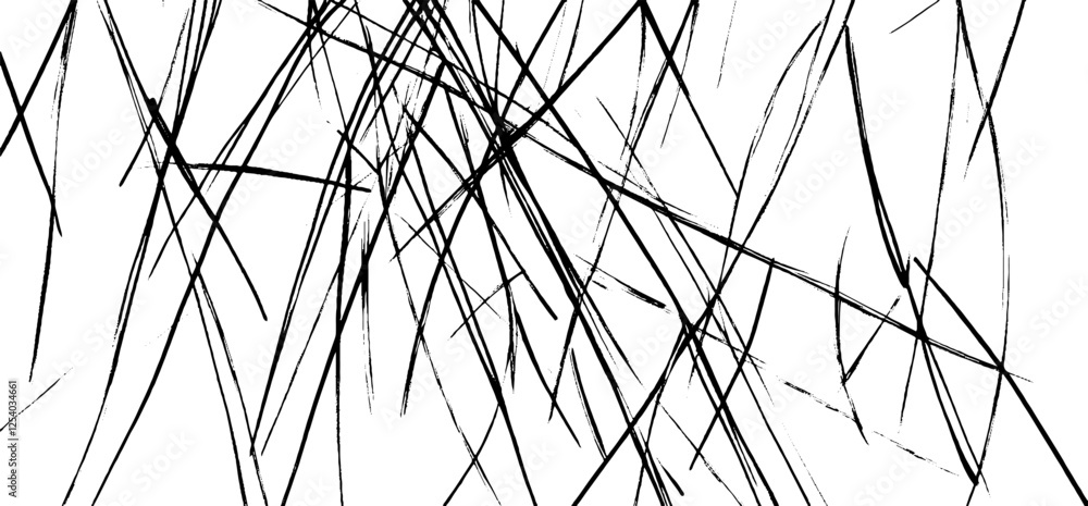Poster an abstract black and white design featuring intersecting lines and sharp angles, creating a chaotic