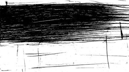 An abstract black and white texture featuring bold, sweeping brush strokes and fine lines, creating a dynamic contrast between dark and light areas.