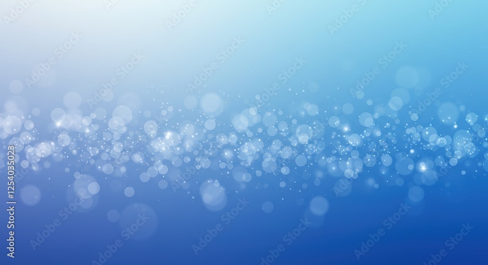 Poster a magical abstract composition of blue bokeh lights with glowing circular patterns and soft sparkles