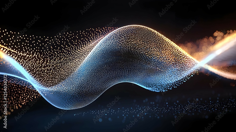 Poster abstract light wave design with colorful dots