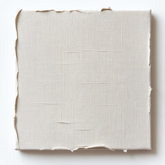 A blank canvas with a textured surface, showcasing a minimalist aesthetic. Ideal for artistic projects, design backgrounds, or as a base for creative expression.