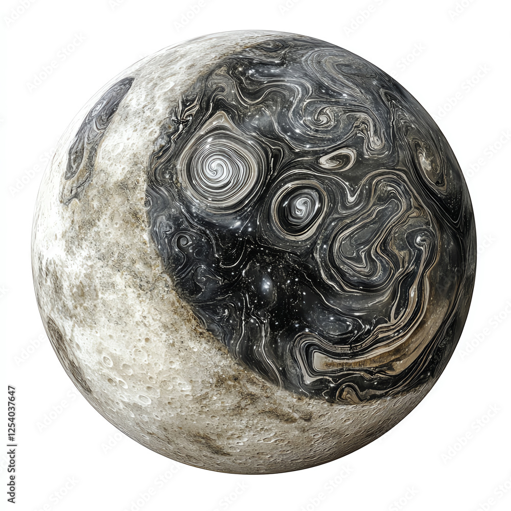 Aufkleber a captivating and abstract representation of a celestial body, showcasing intricate patterns and tex