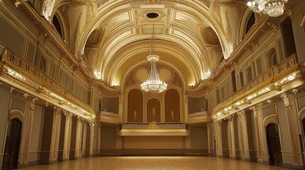 Fototapeta premium The Gilded Grandeur of the Freemasons' Hall: A Symphony in Gold