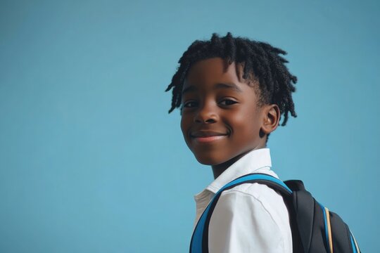 Young boy with dreadlocks smiling
