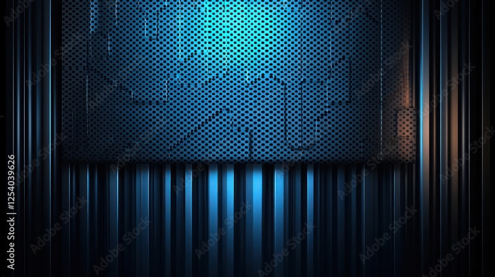 Poster abstract blue geometric pattern background with light effect