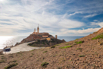 Leuchttum Faro de Cabo de Gata im Naturpark del Cabo de Gata-Nijar, Provinz Almería, Autonome...