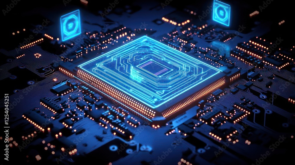 Aufkleber advanced computer chip on circuit board