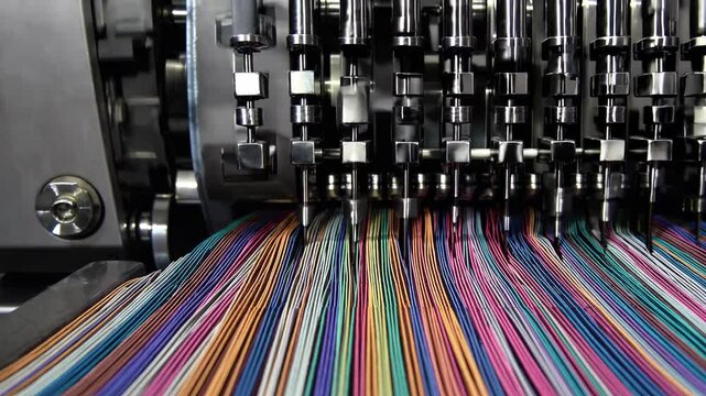 Cable and fiber production. Multicolored cable