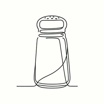 recommend clip art: Minimalist Line Art of Salt Shaker for Kitchen Decor