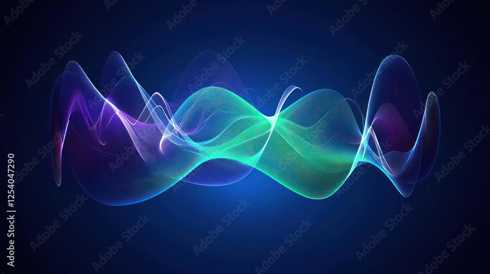 Poster abstract wave design with colorful particles