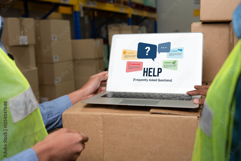 Poster help screen on the website provide answer to faq frequently asked question snugly with knowledge inf