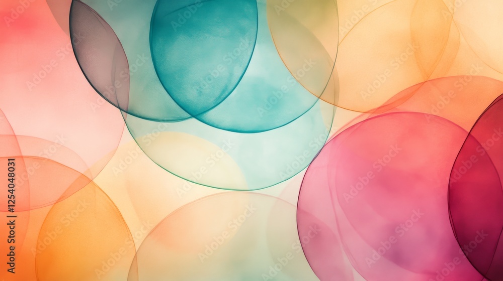 Poster translucent colorful overlapping circles create a soft abstract background