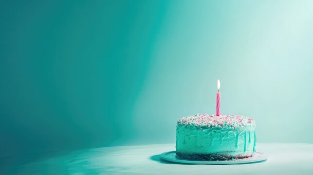 Single Candle Birthday Cake
