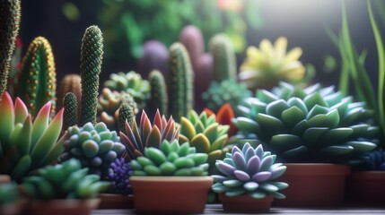 Fototapeta premium Succulent Plants in Clay Pots