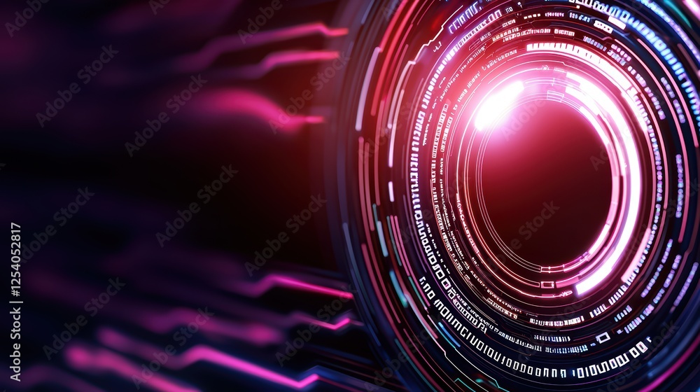 Poster abstract futuristic technology background with circular patterns