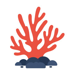 Obraz premium A Flat Design of a Coral Reef with Simple Abstract Shapes