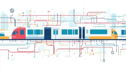 Metro station layout featuring subway map showing connections and routes for efficient public transportation in urban areas. Generative AI
