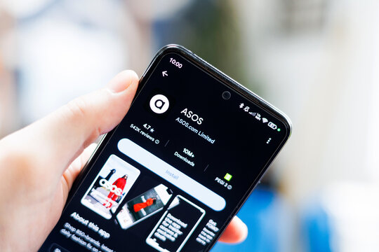 ASOS app on mobile phone device on play store