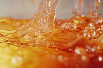 Liquid Pouring into Bowl Close-Up