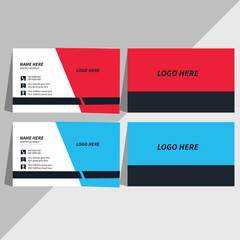 Modern Business Card. blue and white or black and white business card design .Flat design vector abstract creative and simple or unique business card design.