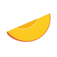 A Flat Design of a Mango Slice with a Clean Outline