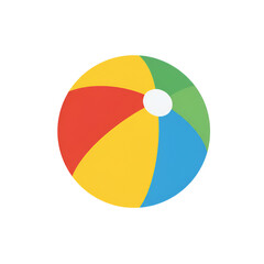 Obraz premium Flat Icon of a Beach Ball with Bright Colors