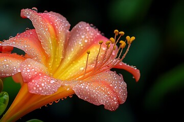 Morning dew on flowers at Spring Equinox sunrise