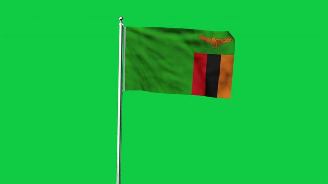 High detailed flag of Zambia. National Zambia flag. Africa. 3D Render.
