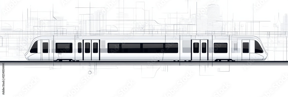 Poster subway train design with metro map showcasing underground public transport layout for efficient city