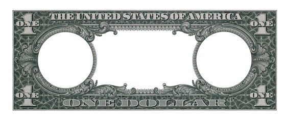 U.S. 1 dollar border with empty middle area