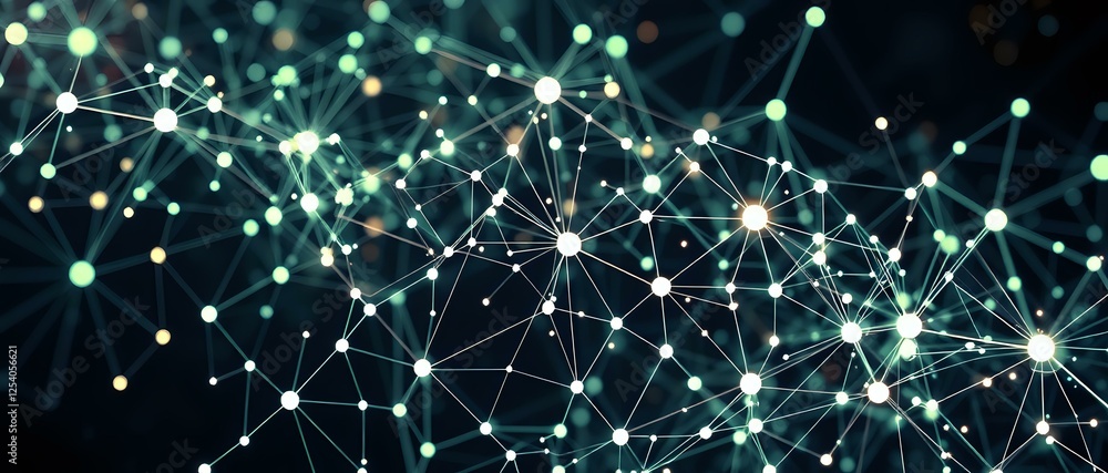 Aufkleber abstract neural network matrix: connected futuristic design