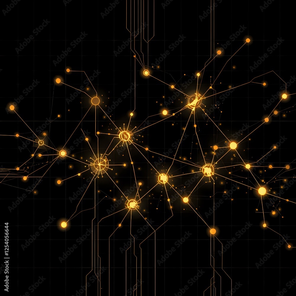 Poster abstract digital art: neural network structure