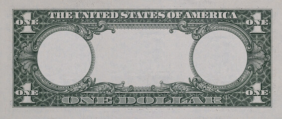 U.S. 1 dollar border with empty middle area
