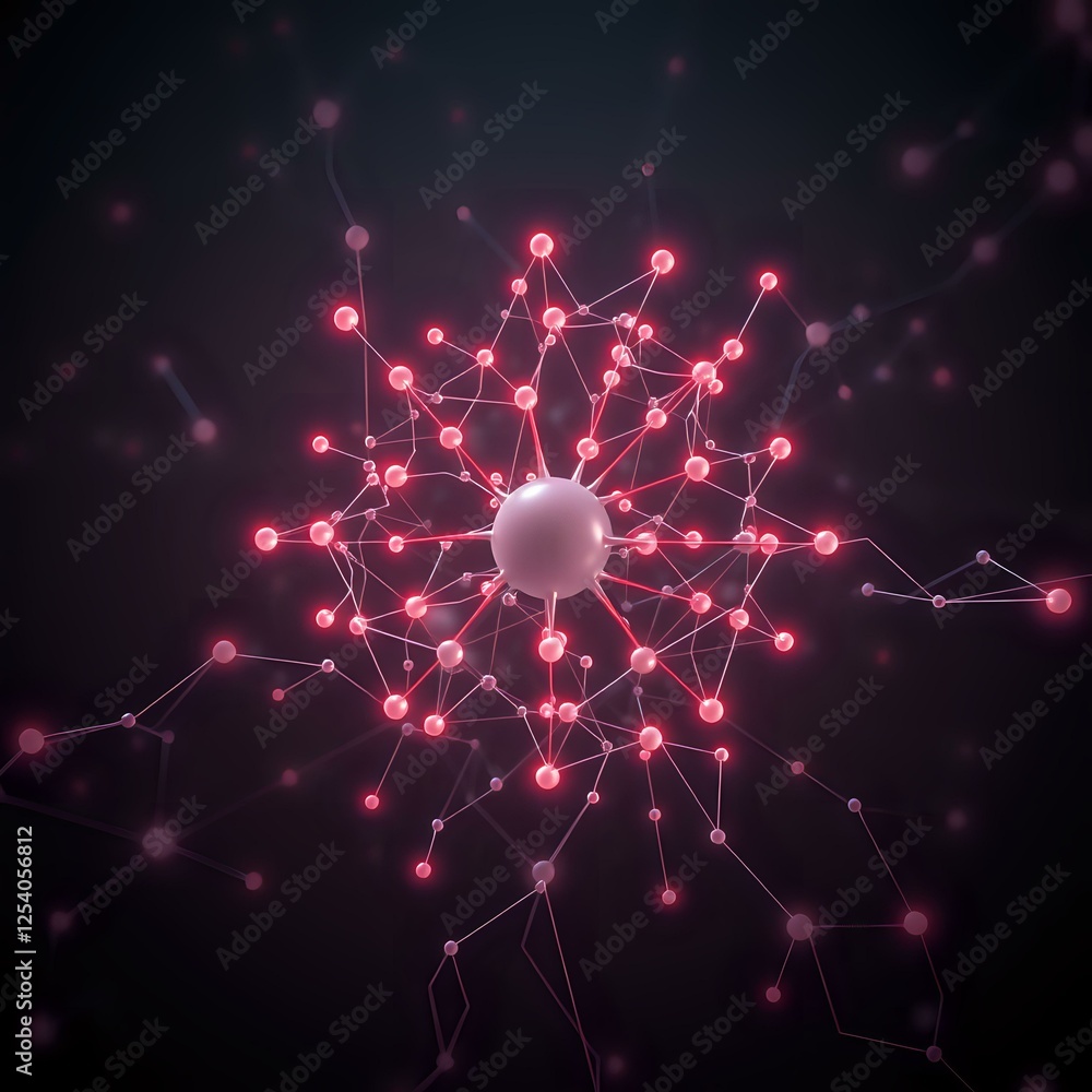 Poster vibrant energy burst - abstract neural network patterns | futuristic design with dark gradient tones