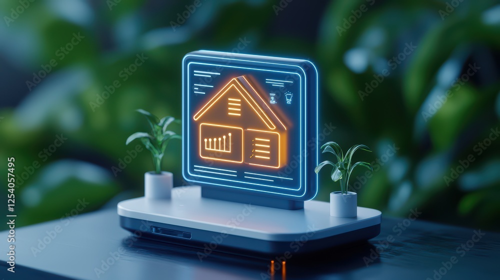 Aufkleber digital home interface with smart features and minimalist design