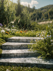 Obraz premium stone steps in the garden