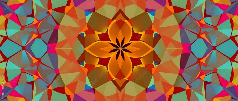 Aufkleber abstract geometric circle design with vibrant color pattern