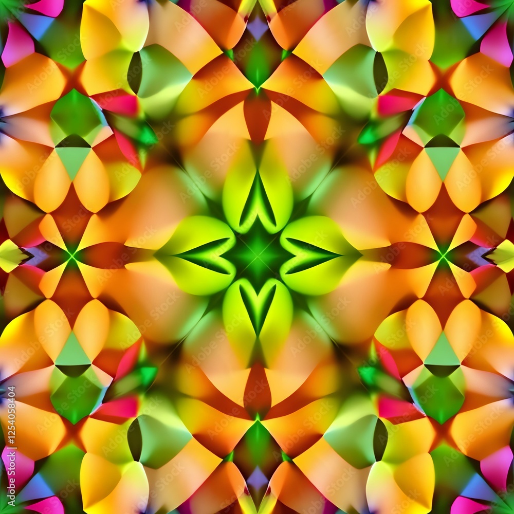 Poster vibrant abstract geometric pattern with rainbow effect