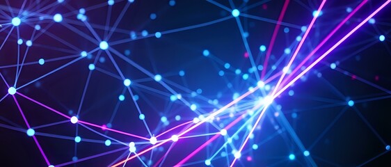 Cyberpunk Nodes Abstract Digital Art | Intricate Patterns on Black Background