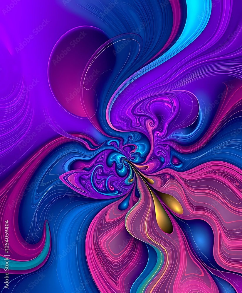 Poster vibrant abstract algorithmic art: modern minimalistic design