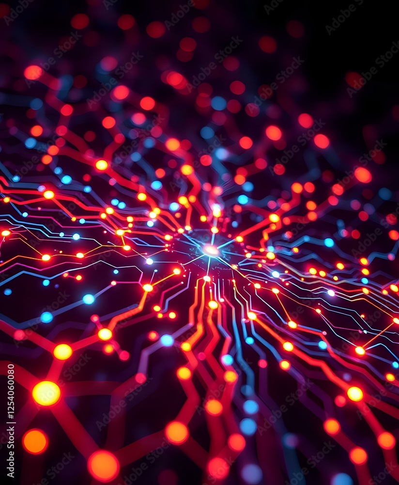 Poster abstract digital circuit board neural networks