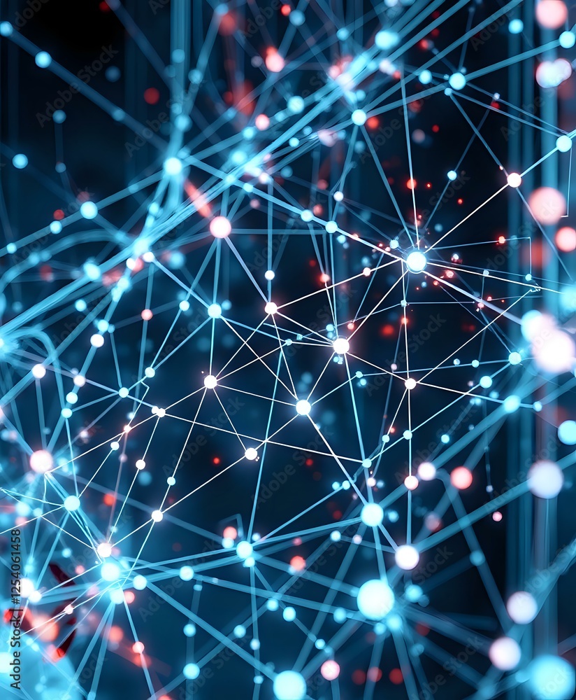 Poster futuristic abstract digital art | intricate network patterns