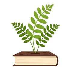A Plant Growing Out of a Book