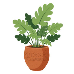 Obraz premium A Plant Growing Inside a Large Clay Pot